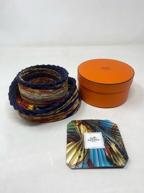 Vintage Hermes Les Tuileries Pleaded Silk Scarf Carre 90 Joachim Metz Plisse